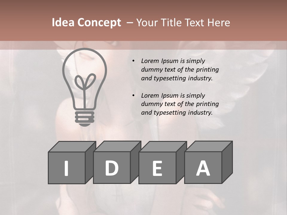 A Girl With Angel Wings Sitting On A Window Sill PowerPoint Template