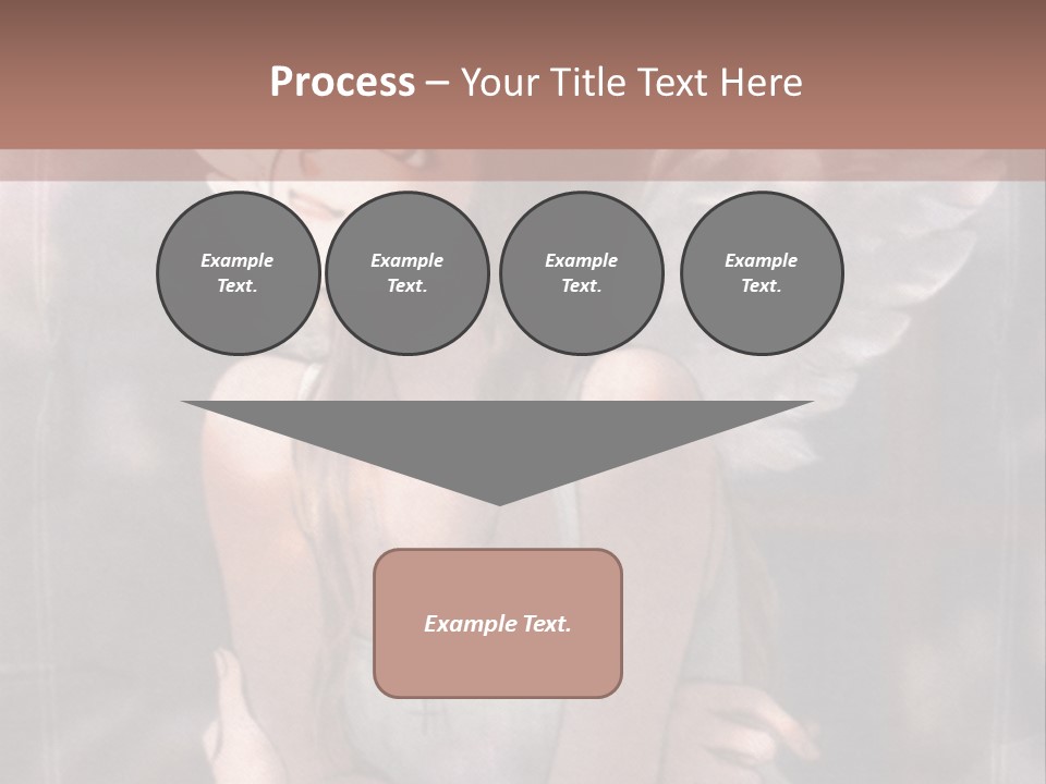 A Girl With Angel Wings Sitting On A Window Sill PowerPoint Template