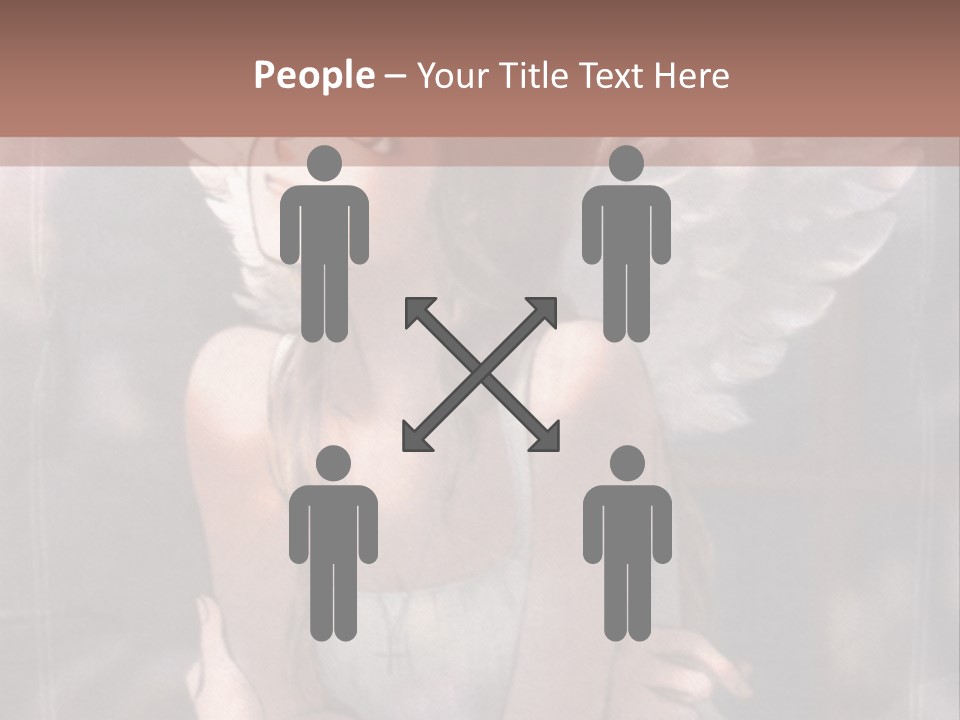 A Girl With Angel Wings Sitting On A Window Sill PowerPoint Template