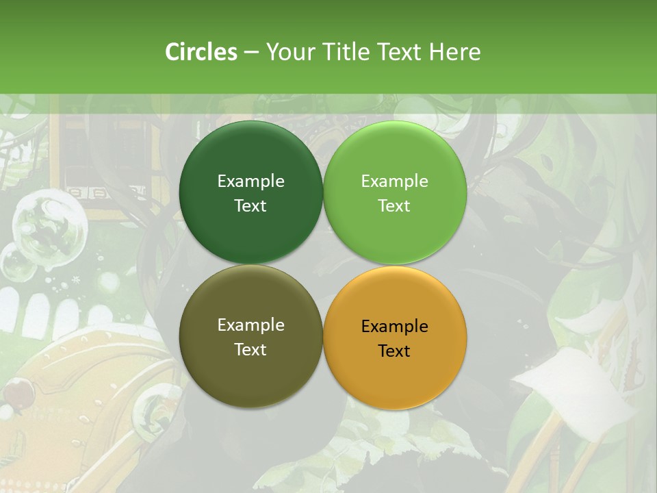 A Woman In A Green Dress Is Standing On Steps PowerPoint Template