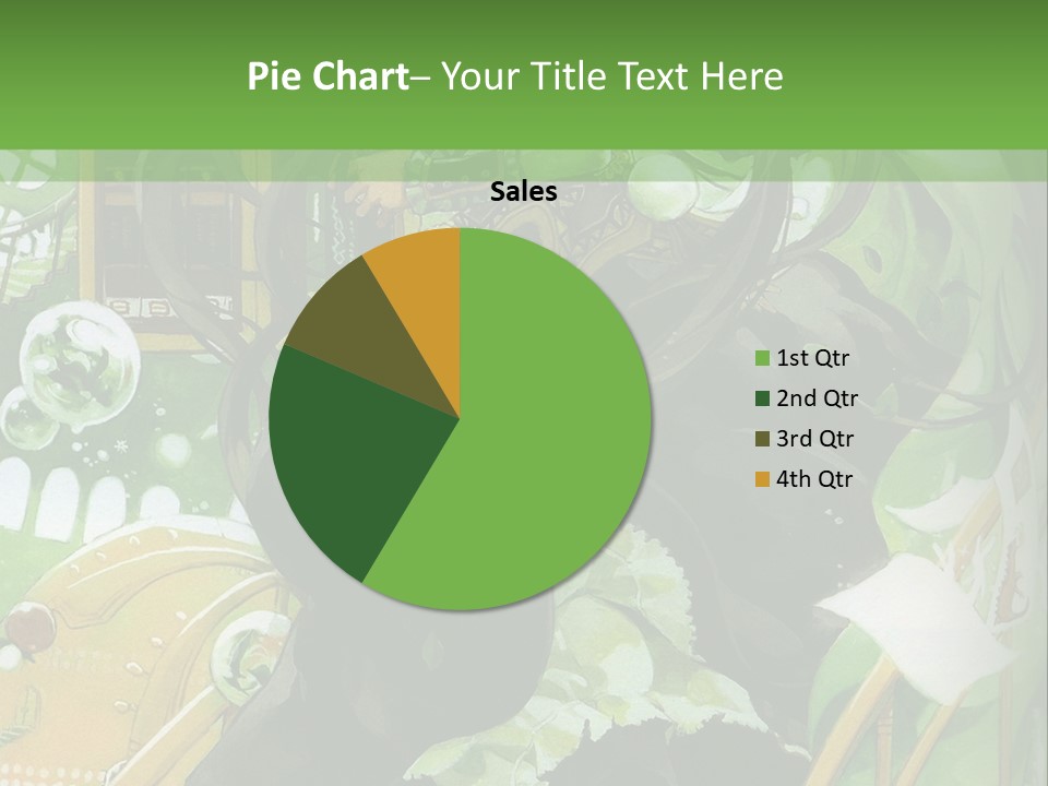 A Woman In A Green Dress Is Standing On Steps PowerPoint Template