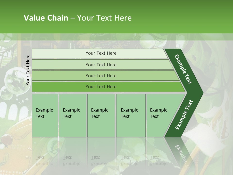 A Woman In A Green Dress Is Standing On Steps PowerPoint Template
