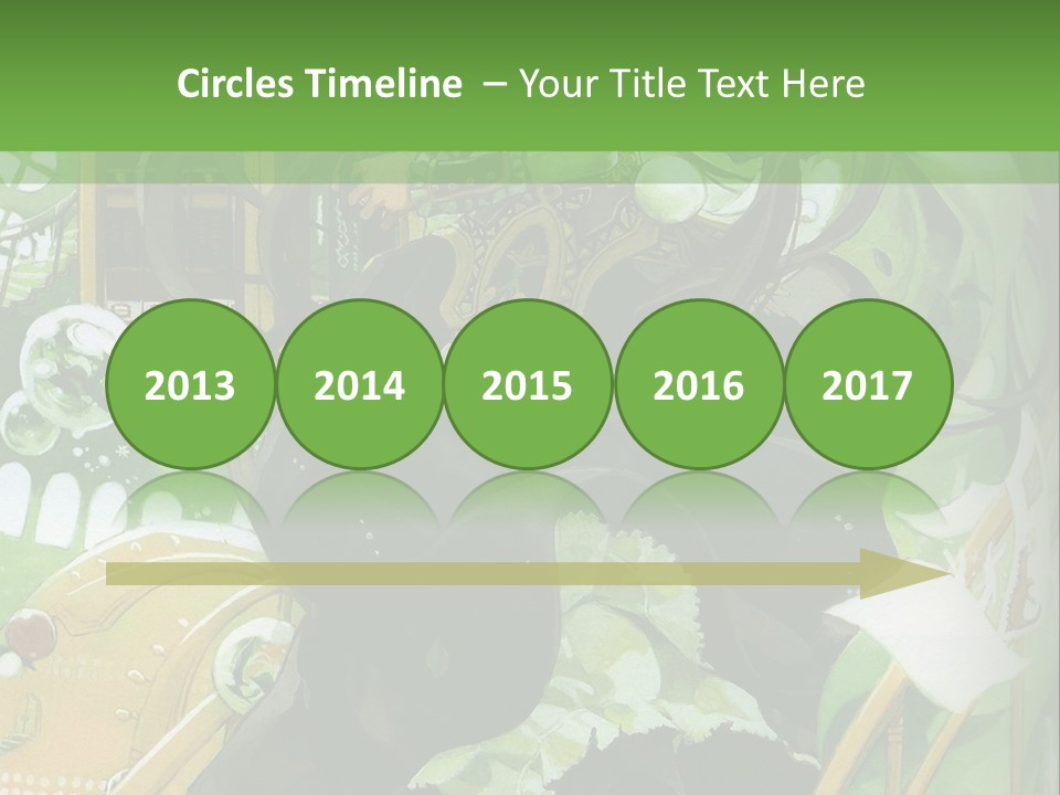 A Woman In A Green Dress Is Standing On Steps PowerPoint Template