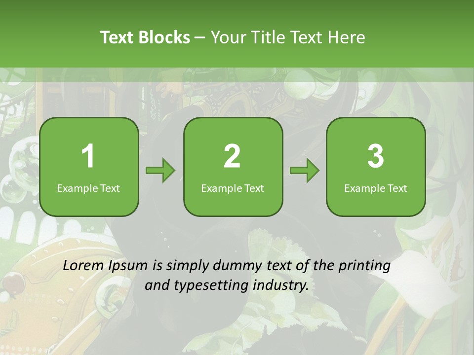 A Woman In A Green Dress Is Standing On Steps PowerPoint Template