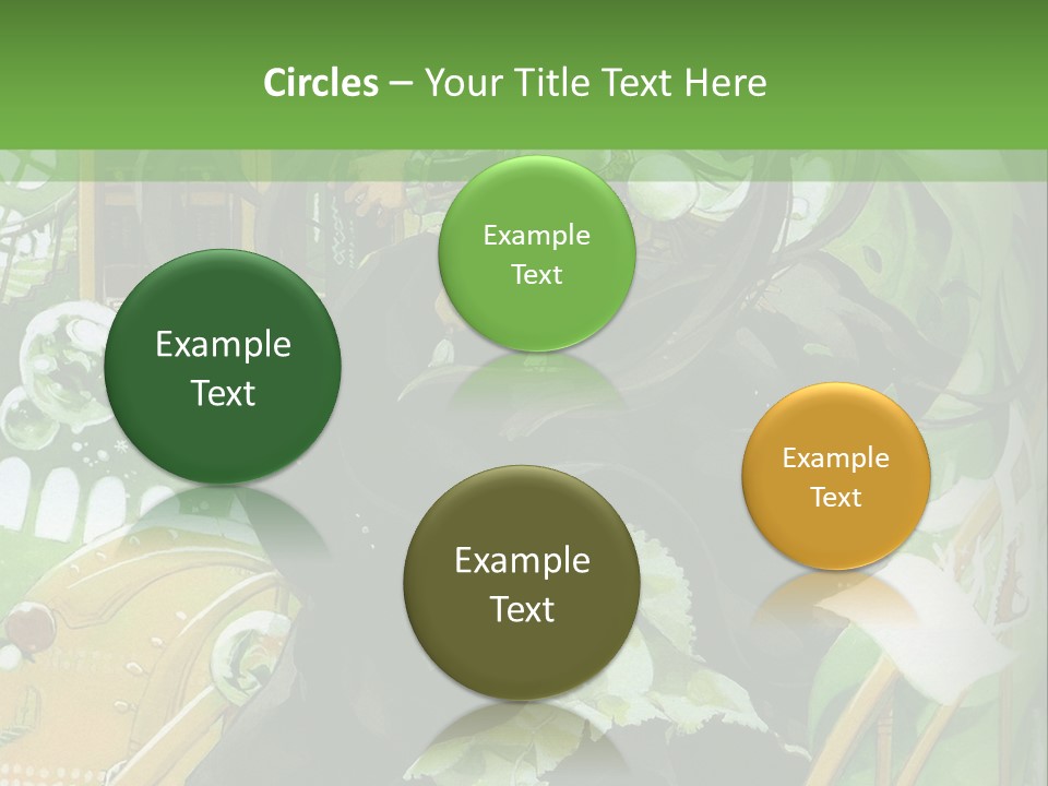 A Woman In A Green Dress Is Standing On Steps PowerPoint Template