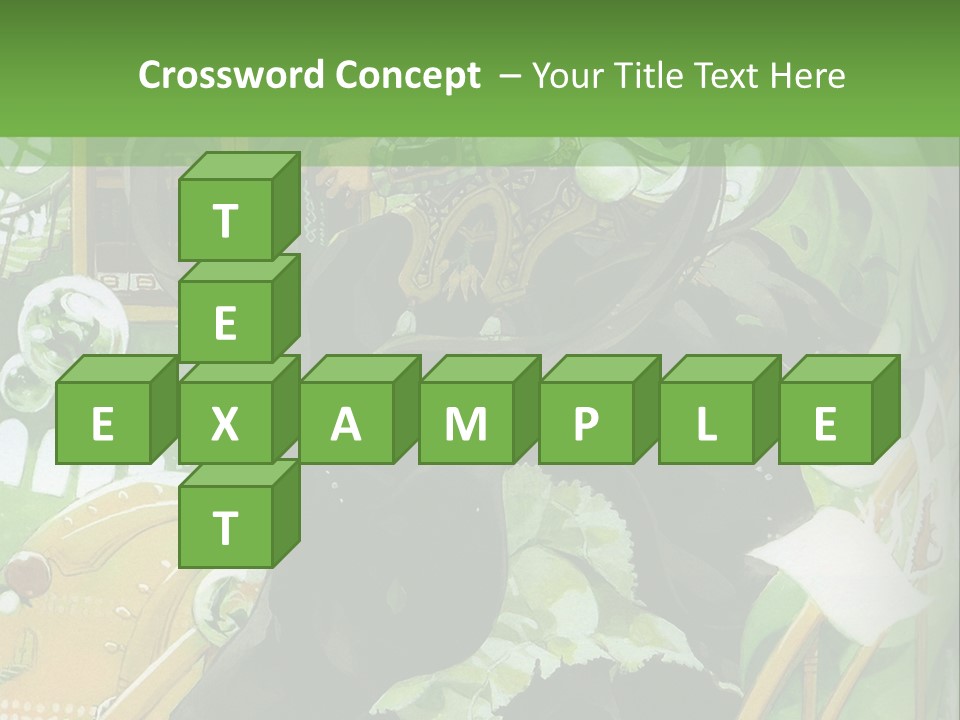 A Woman In A Green Dress Is Standing On Steps PowerPoint Template