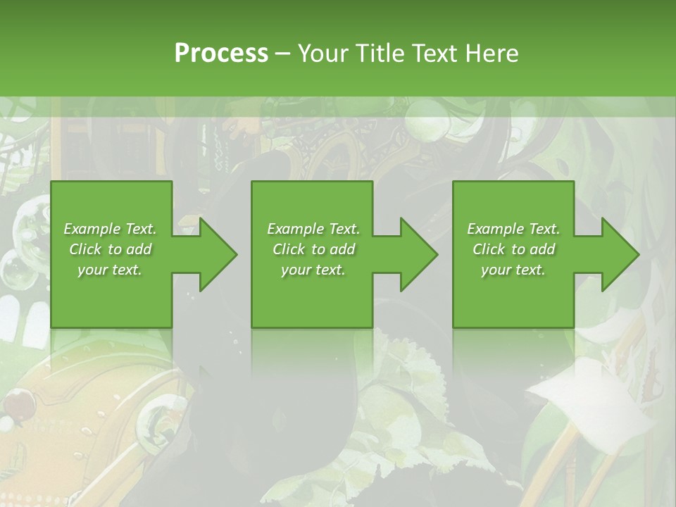 A Woman In A Green Dress Is Standing On Steps PowerPoint Template