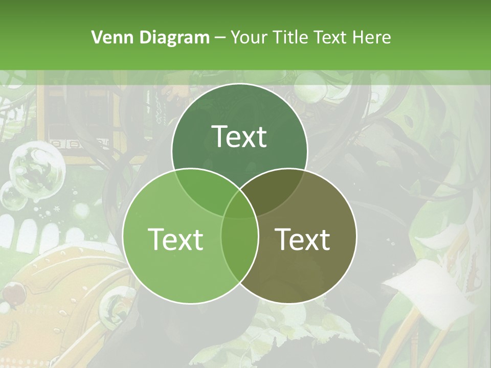 A Woman In A Green Dress Is Standing On Steps PowerPoint Template