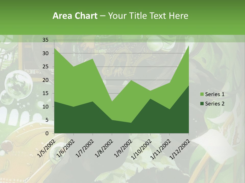 A Woman In A Green Dress Is Standing On Steps PowerPoint Template