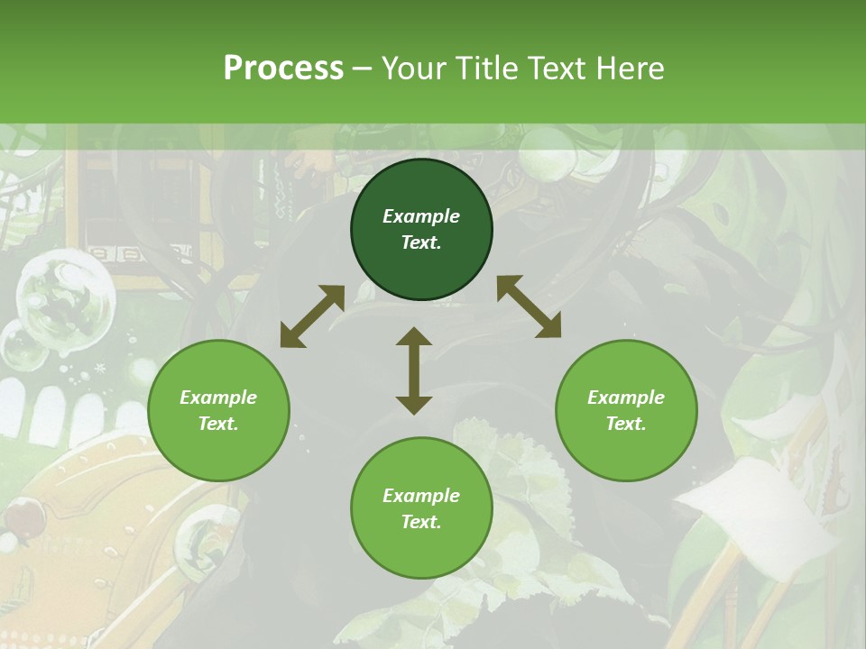 A Woman In A Green Dress Is Standing On Steps PowerPoint Template