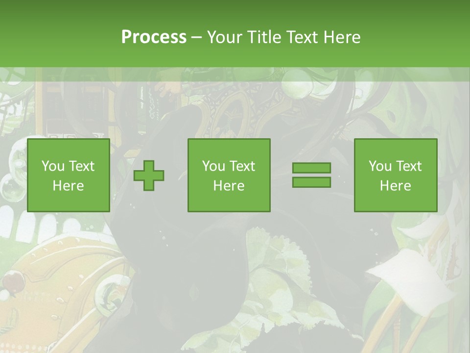 A Woman In A Green Dress Is Standing On Steps PowerPoint Template