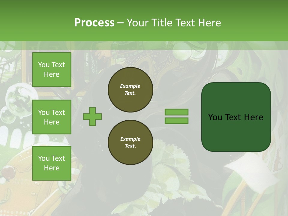 A Woman In A Green Dress Is Standing On Steps PowerPoint Template