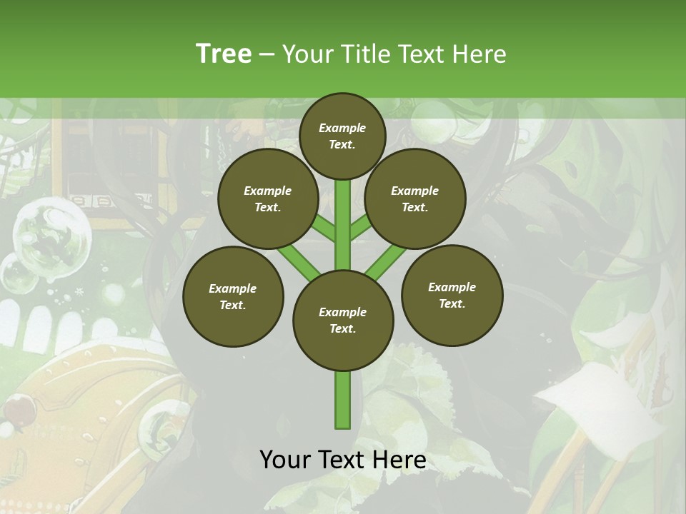 A Woman In A Green Dress Is Standing On Steps PowerPoint Template