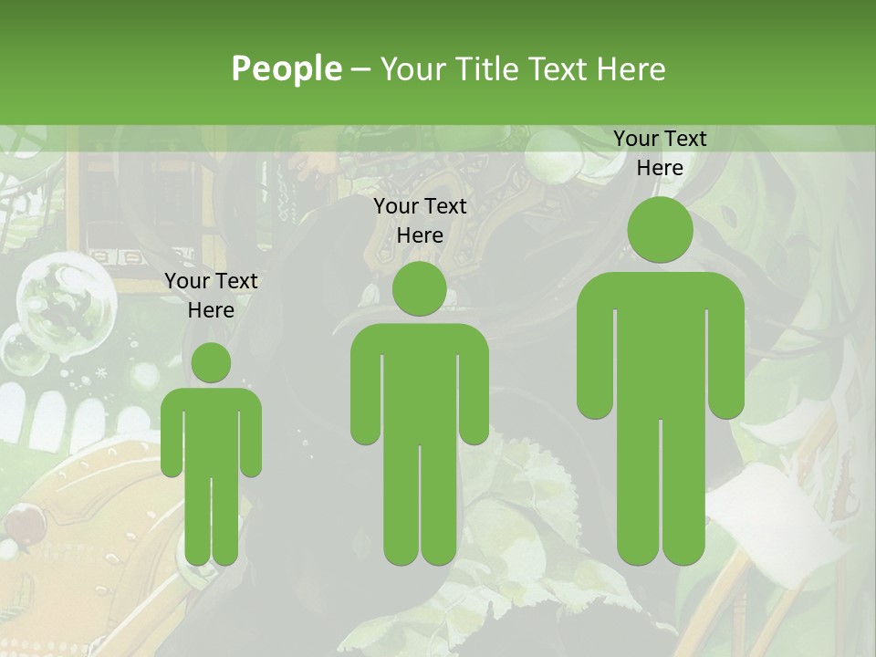 A Woman In A Green Dress Is Standing On Steps PowerPoint Template