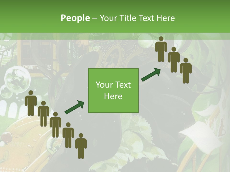 A Woman In A Green Dress Is Standing On Steps PowerPoint Template