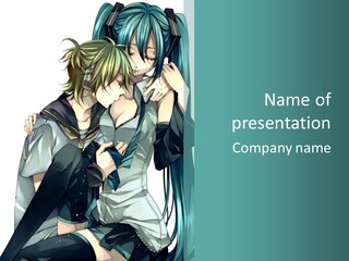 A Couple Of Anime Characters Hugging Each Other PowerPoint Template