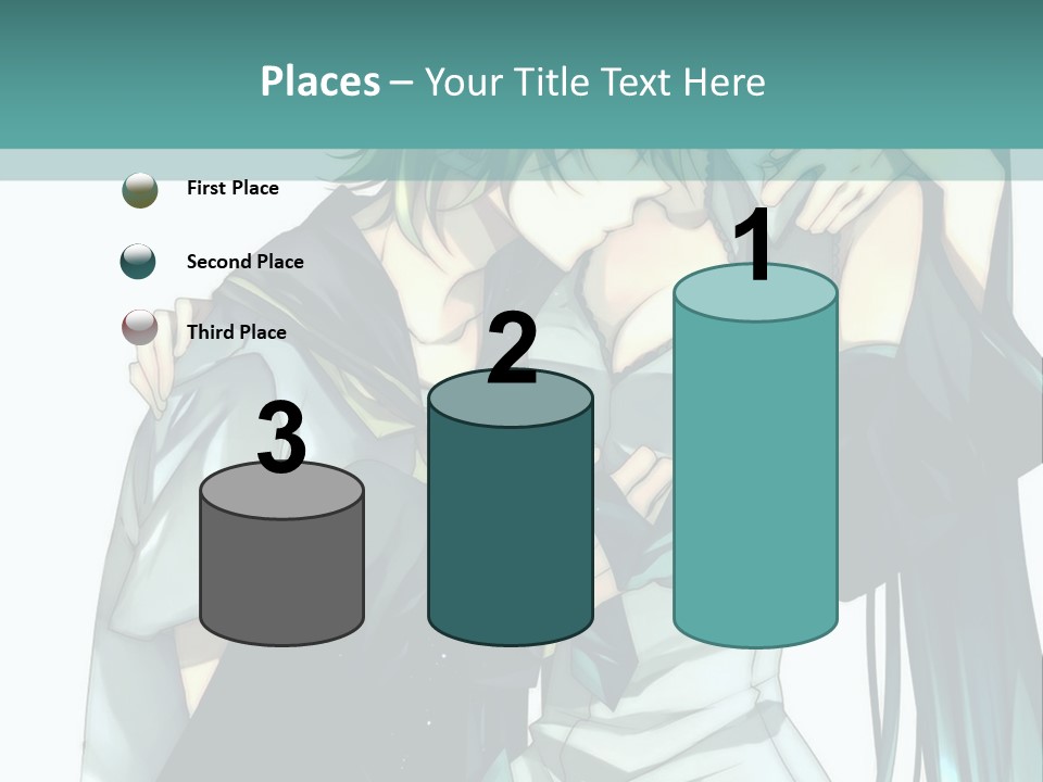 A Couple Of Anime Characters Hugging Each Other PowerPoint Template