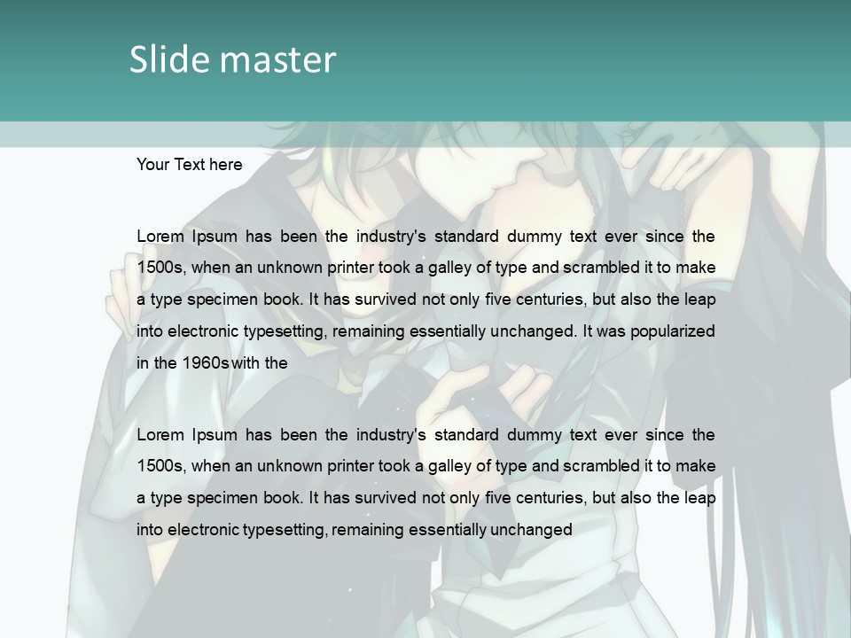 A Couple Of Anime Characters Hugging Each Other PowerPoint Template