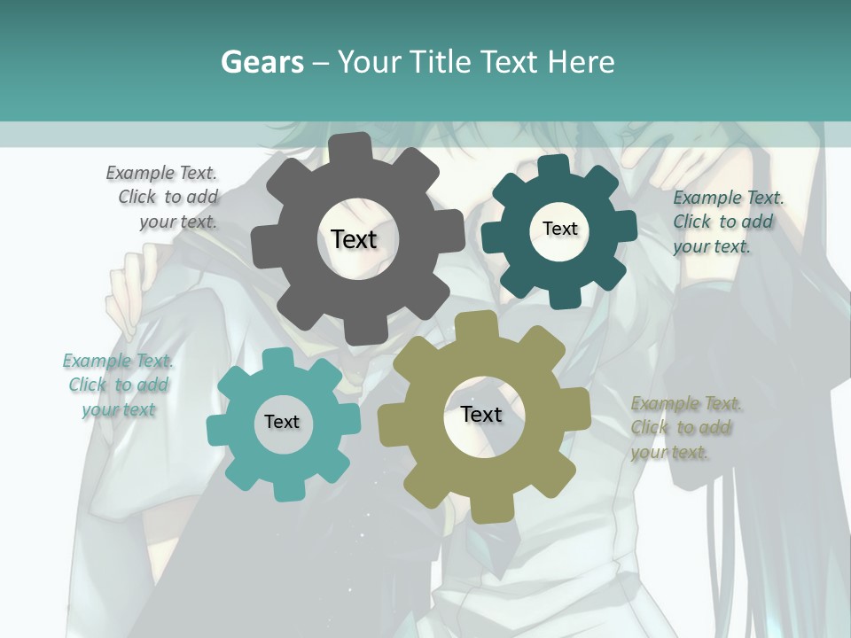 A Couple Of Anime Characters Hugging Each Other PowerPoint Template