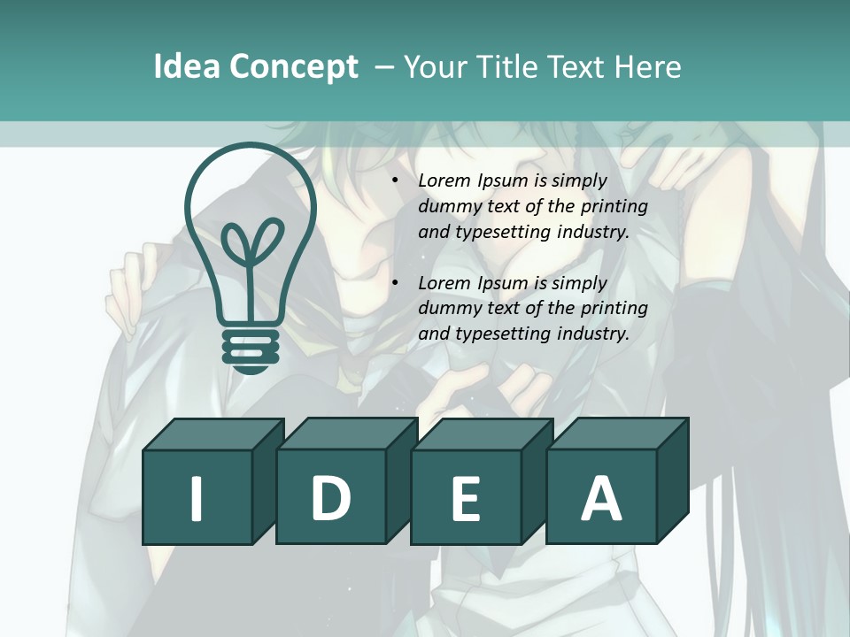 A Couple Of Anime Characters Hugging Each Other PowerPoint Template