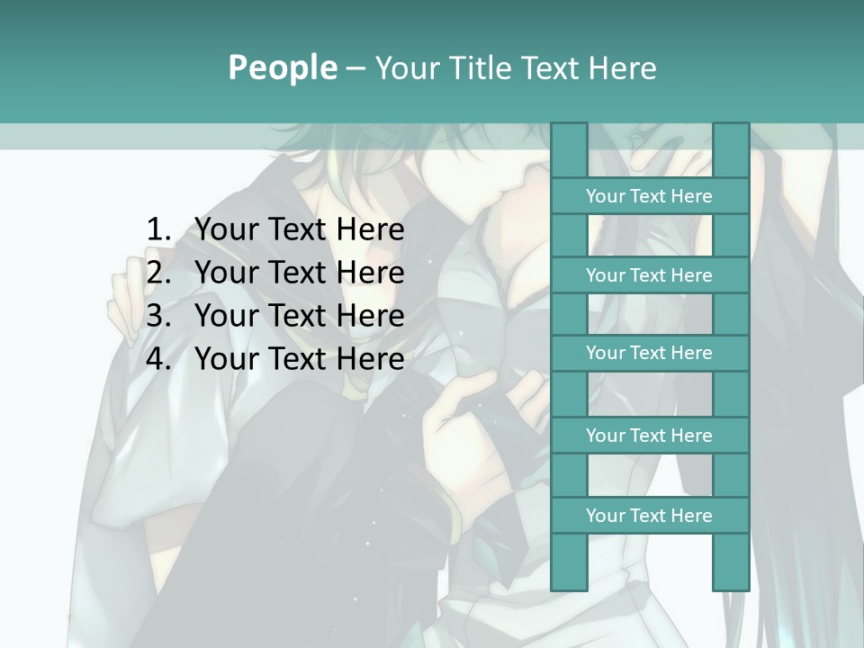 A Couple Of Anime Characters Hugging Each Other PowerPoint Template