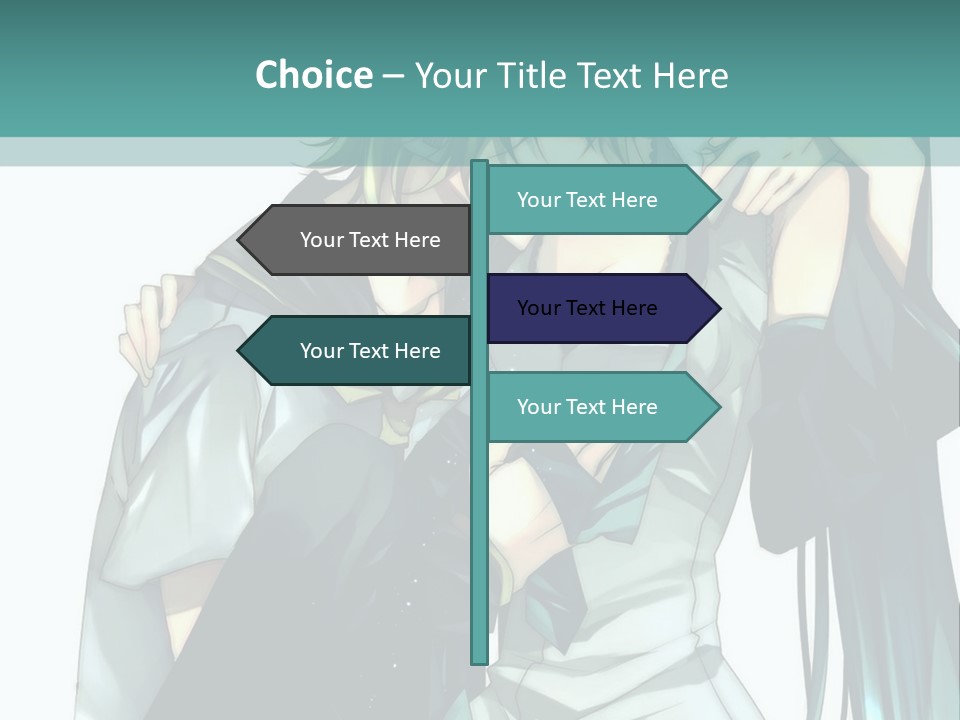 A Couple Of Anime Characters Hugging Each Other PowerPoint Template