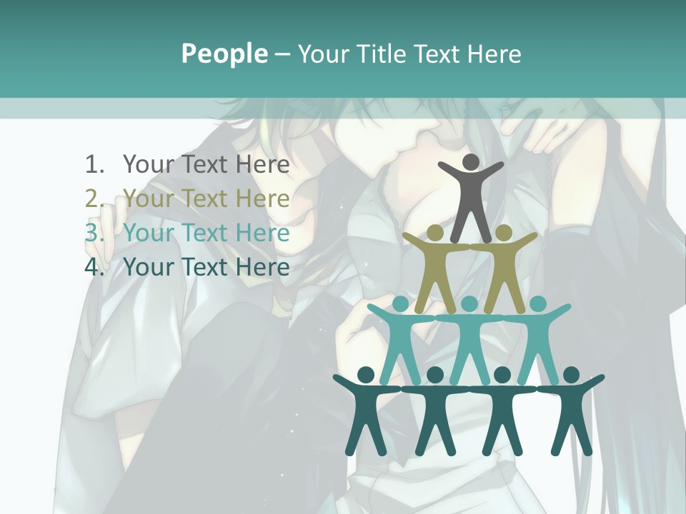 A Couple Of Anime Characters Hugging Each Other PowerPoint Template