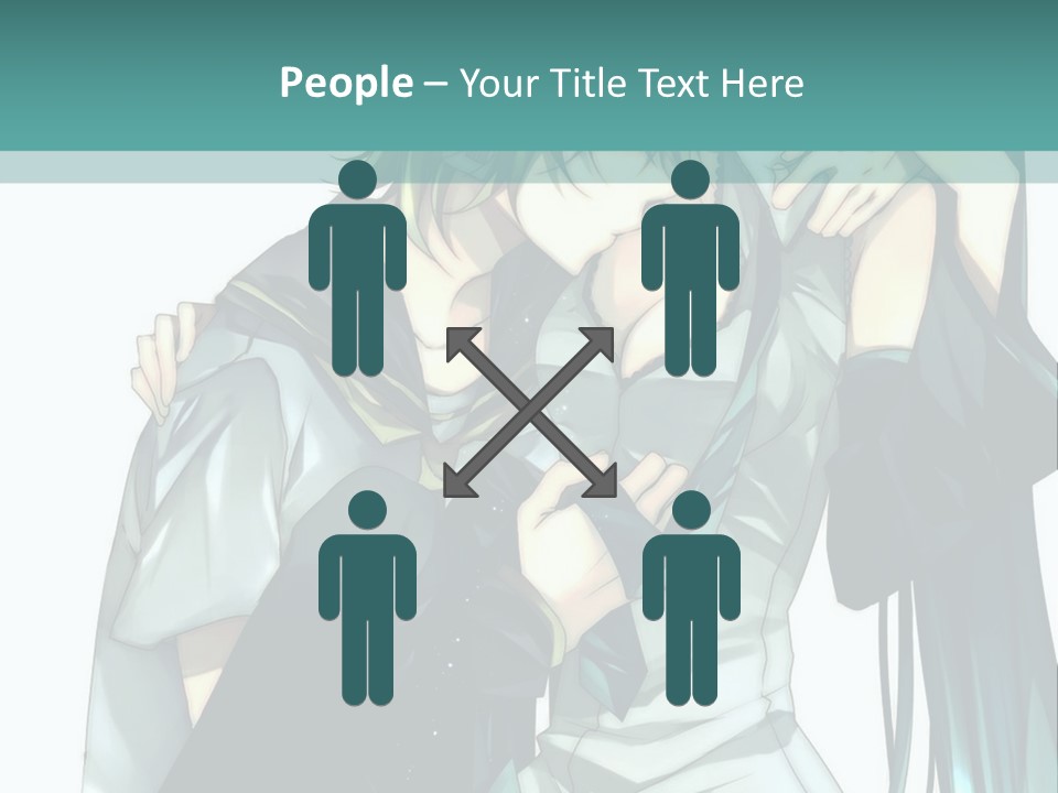 A Couple Of Anime Characters Hugging Each Other PowerPoint Template