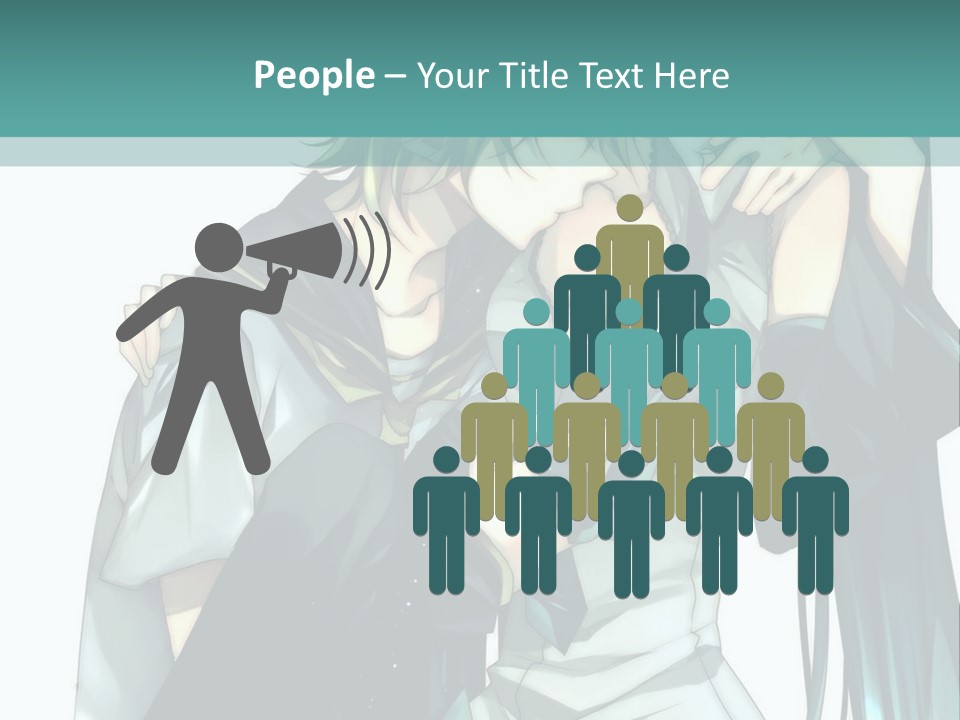 A Couple Of Anime Characters Hugging Each Other PowerPoint Template