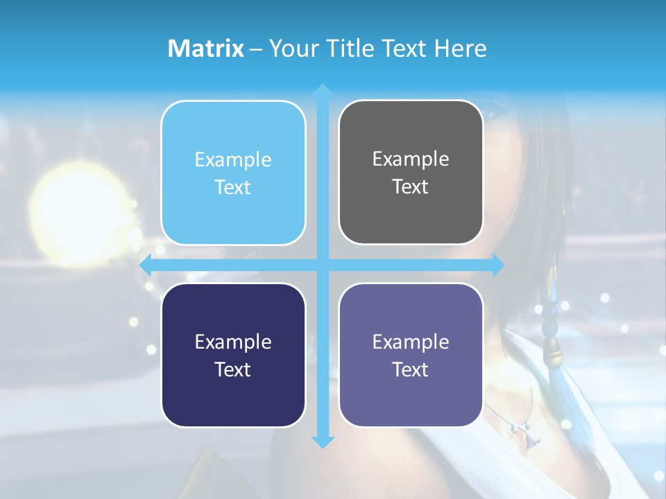 A Woman In A White Dress Standing In Front Of A Stage PowerPoint Template