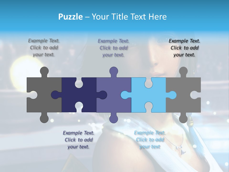 A Woman In A White Dress Standing In Front Of A Stage PowerPoint Template