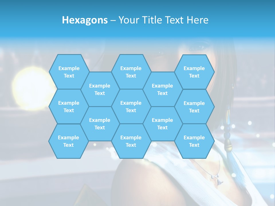 A Woman In A White Dress Standing In Front Of A Stage PowerPoint Template