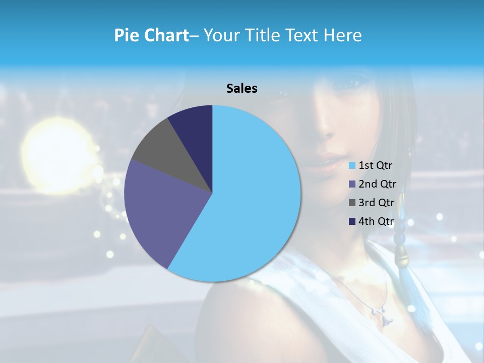 A Woman In A White Dress Standing In Front Of A Stage PowerPoint Template