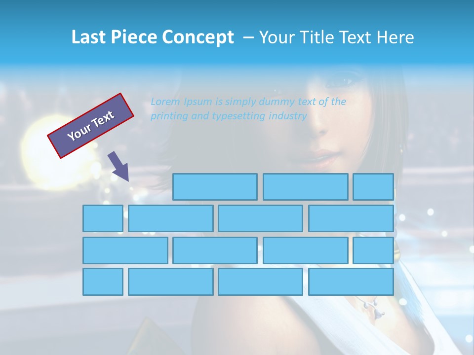 A Woman In A White Dress Standing In Front Of A Stage PowerPoint Template