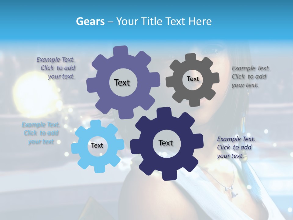 A Woman In A White Dress Standing In Front Of A Stage PowerPoint Template