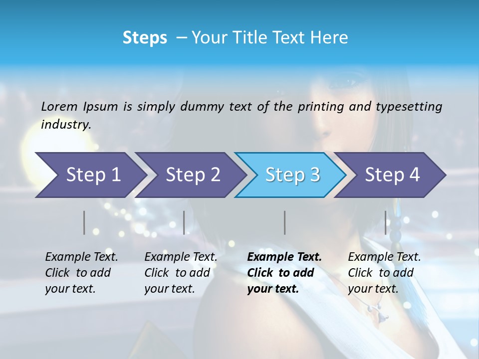 A Woman In A White Dress Standing In Front Of A Stage PowerPoint Template