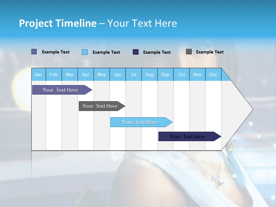 A Woman In A White Dress Standing In Front Of A Stage PowerPoint Template