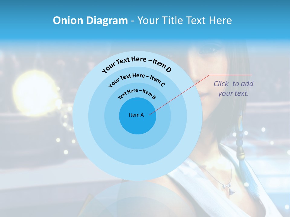 A Woman In A White Dress Standing In Front Of A Stage PowerPoint Template