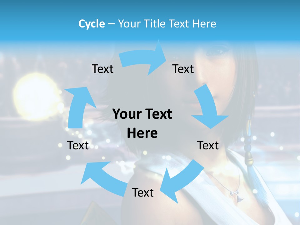 A Woman In A White Dress Standing In Front Of A Stage PowerPoint Template