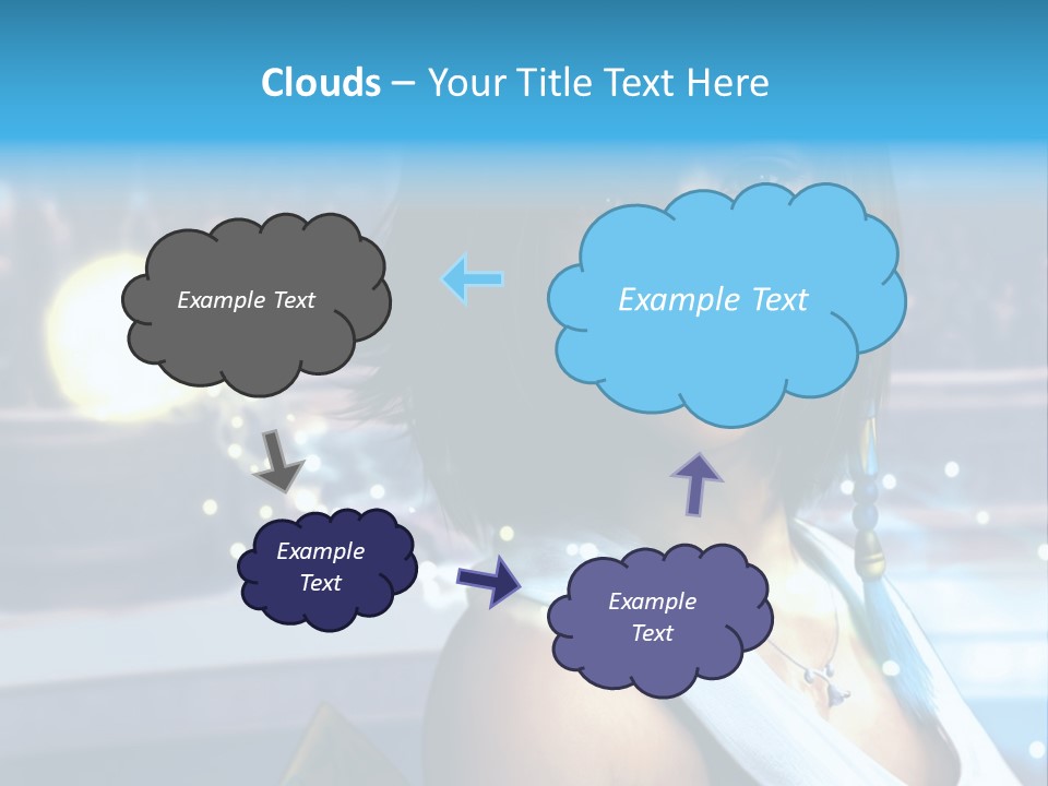 A Woman In A White Dress Standing In Front Of A Stage PowerPoint Template