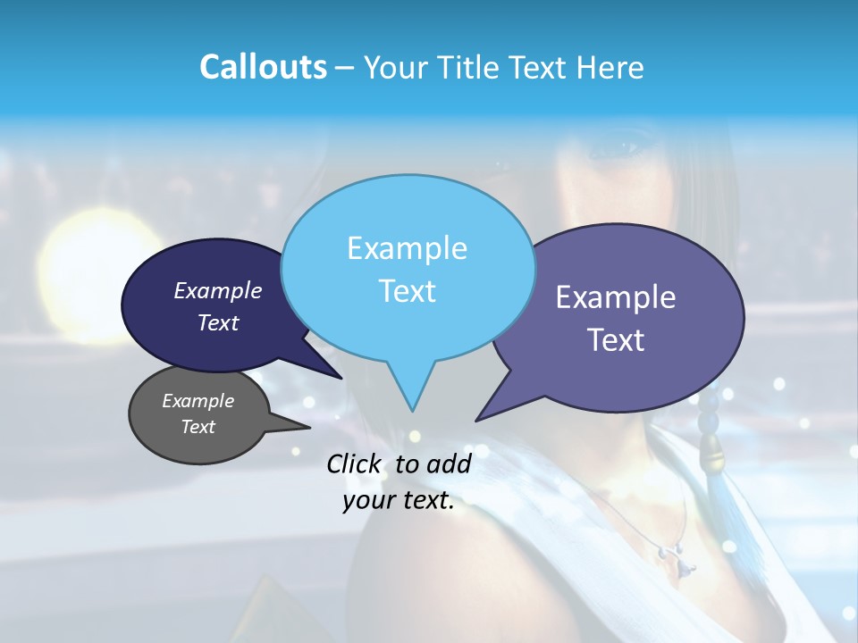 A Woman In A White Dress Standing In Front Of A Stage PowerPoint Template