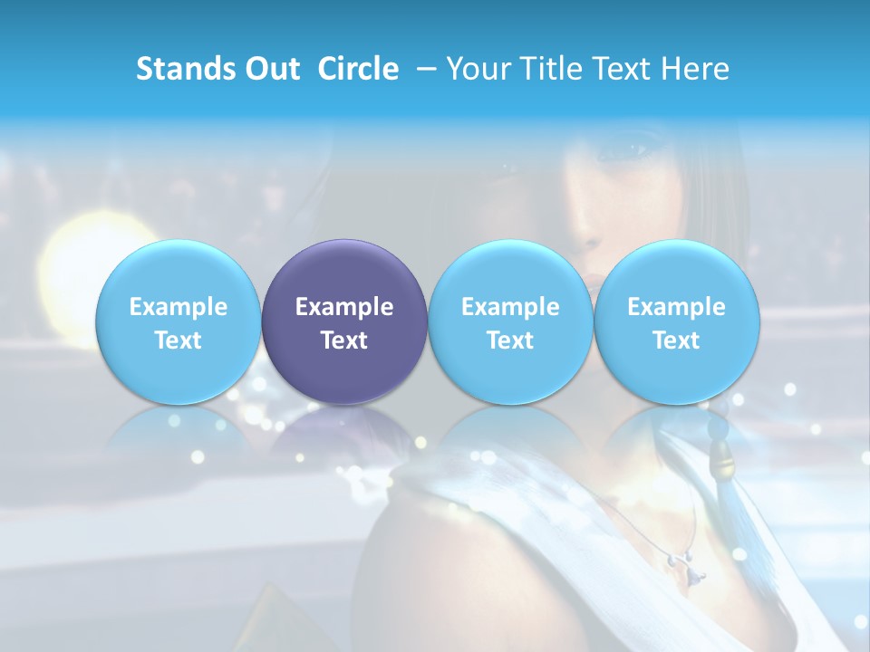 A Woman In A White Dress Standing In Front Of A Stage PowerPoint Template