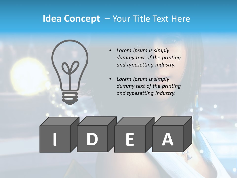 A Woman In A White Dress Standing In Front Of A Stage PowerPoint Template