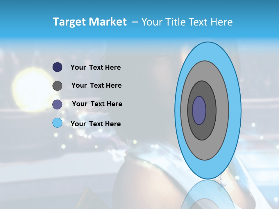 A Woman In A White Dress Standing In Front Of A Stage PowerPoint Template