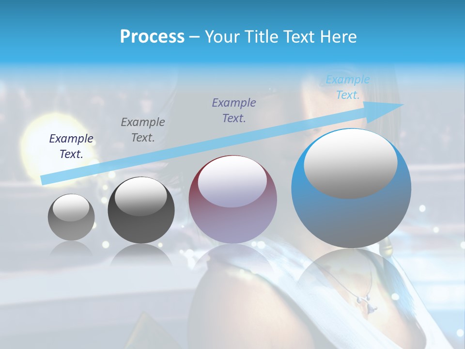 A Woman In A White Dress Standing In Front Of A Stage PowerPoint Template