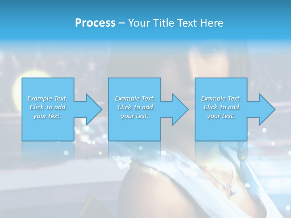 A Woman In A White Dress Standing In Front Of A Stage PowerPoint Template
