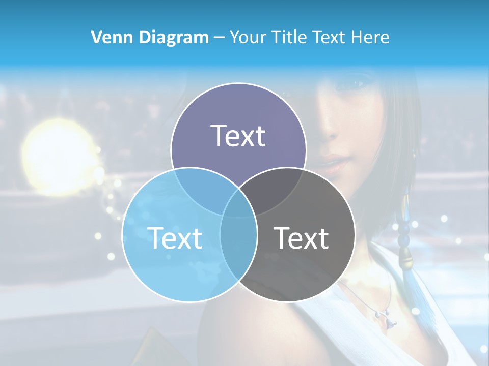 A Woman In A White Dress Standing In Front Of A Stage PowerPoint Template