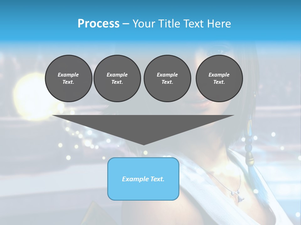 A Woman In A White Dress Standing In Front Of A Stage PowerPoint Template