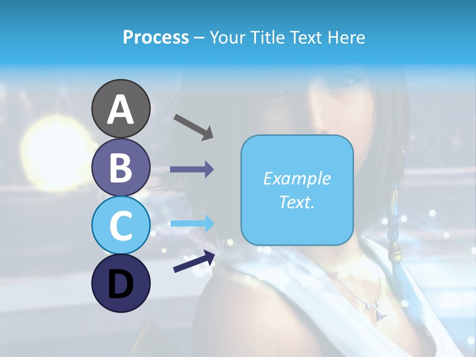 A Woman In A White Dress Standing In Front Of A Stage PowerPoint Template