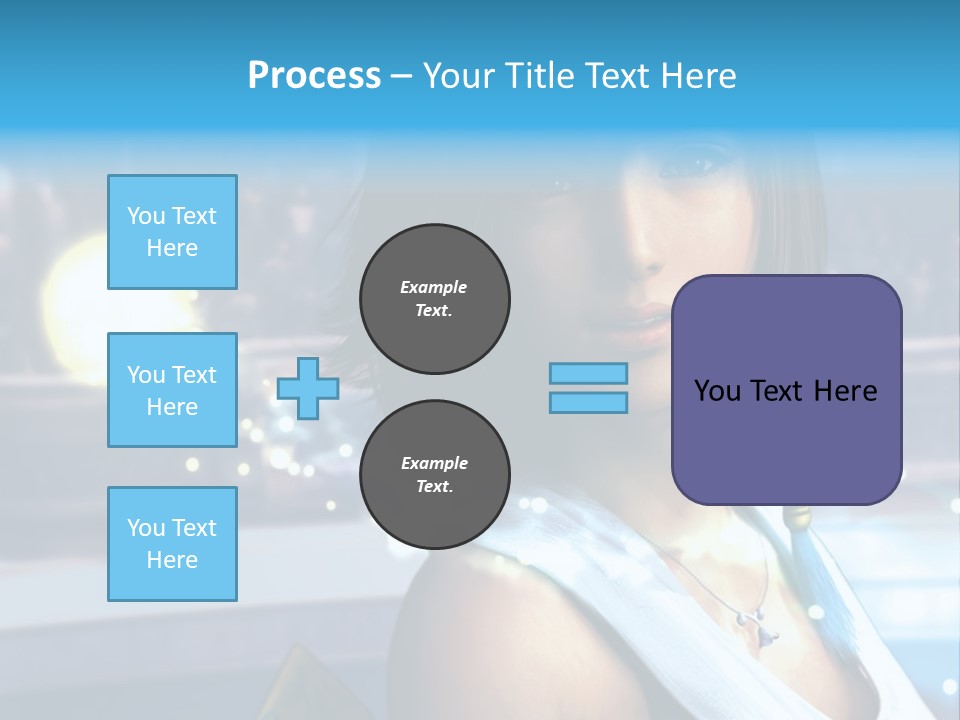 A Woman In A White Dress Standing In Front Of A Stage PowerPoint Template